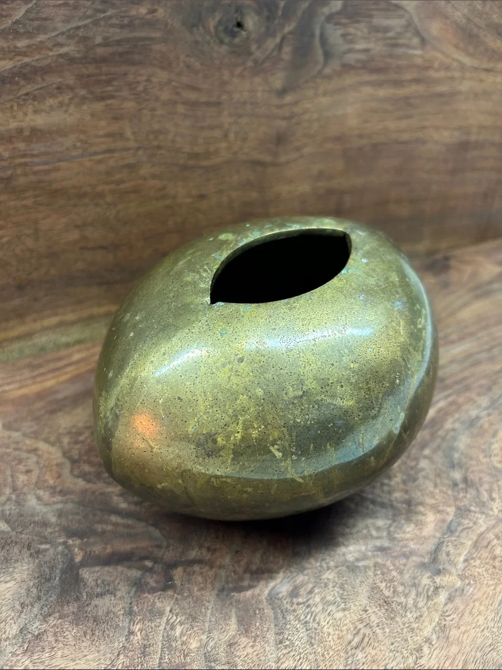 Brass ‘Football’ shaped vase